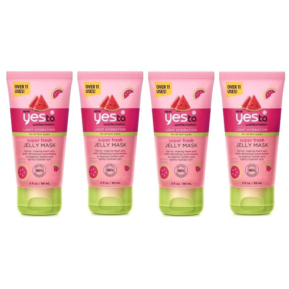 Lot of 4 Yes To Watermelon Light Hydration Super Fresh Jelly Mask All Skin Types